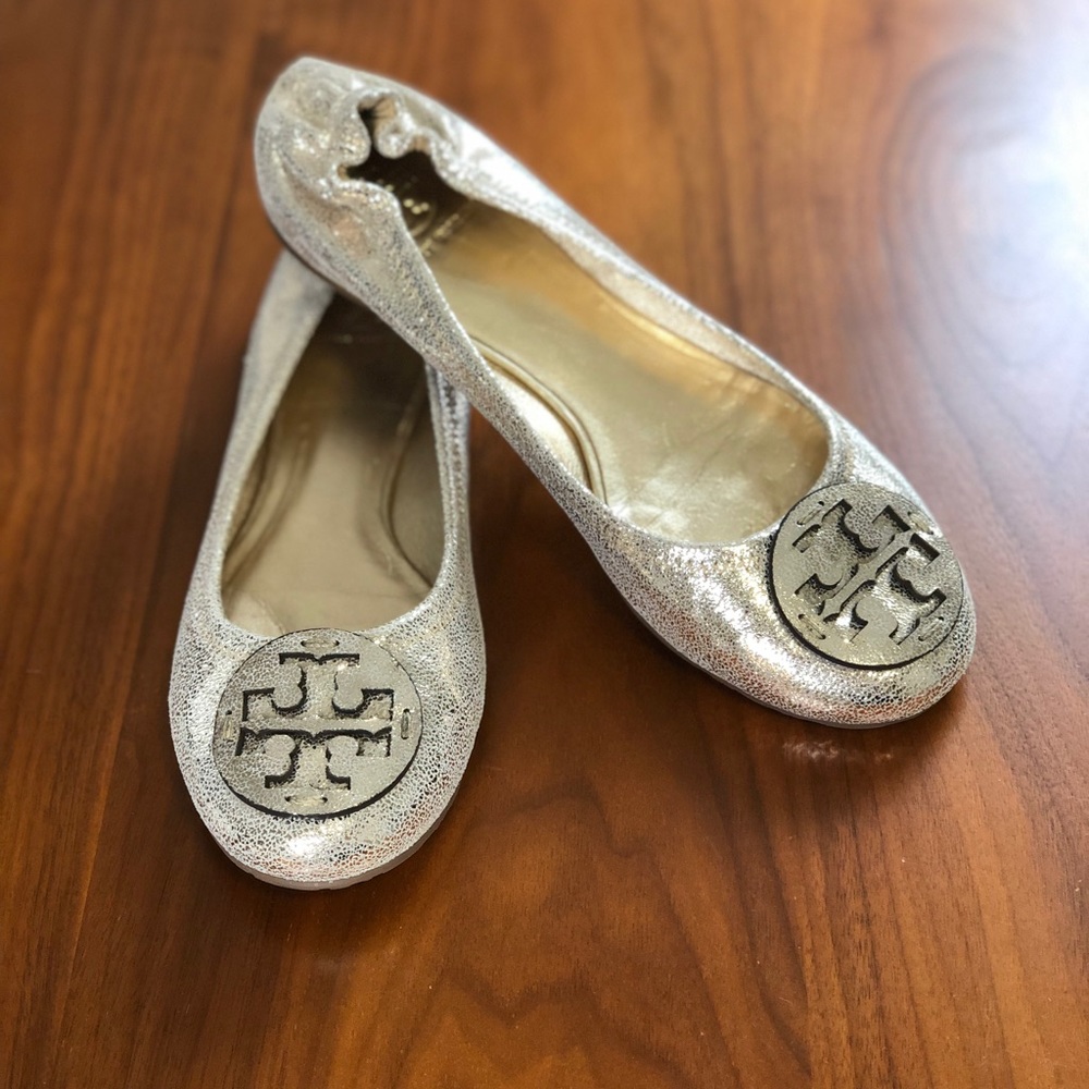 Tory Burch Gold Flats